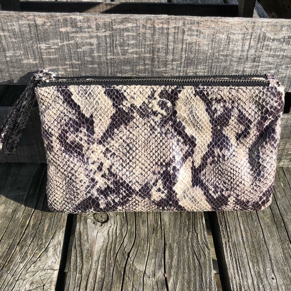 Express Snakeprint 2-Sided Clutch! EUC! - Picture 2 of 7